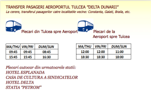 Transfert en bus, aéroport-Tulcea